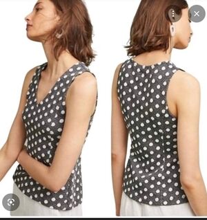 Maeve Polka Dot Sleeveless Top